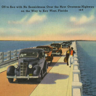 Off to Sea with No Seasickness Over the New Overseas Highway on the Way to Key West, Florida