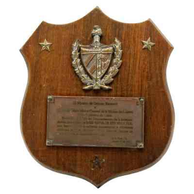 Plaque from Defense Department of Republic of Cuba to Key West Naval Base