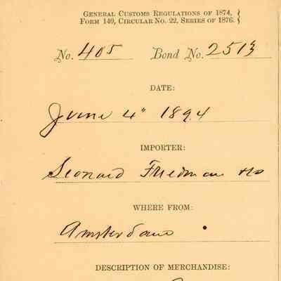 Customs Import Receipt: © Key West Art & Historical Society