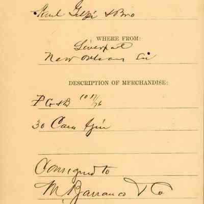 Customs Import Receipt: © Key West Art & Historical Society