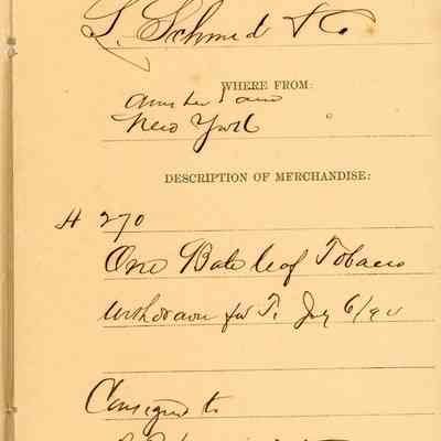 Customs Import Receipt: © Key West Art & Historical Society