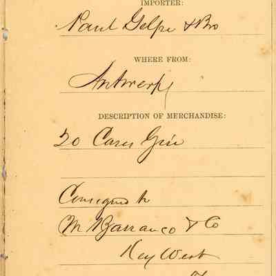 Customs Import Receipt: © Key West Art & Historical Society