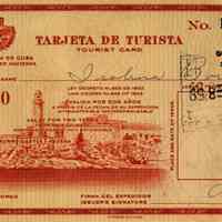 Tarjeta de Turista Republica de Cuba