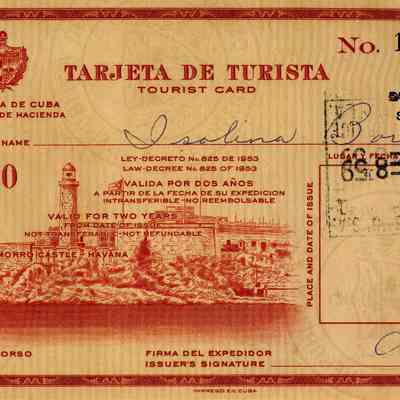 Tarjeta de Turista Republica de Cuba