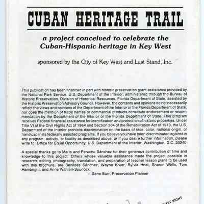 Cuban Heritage Trail Pamphlet