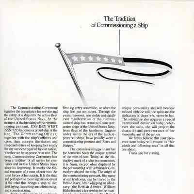 USS KEY WEST (SSN 722) Commissioning Guide: © Key West Art & Historical Society