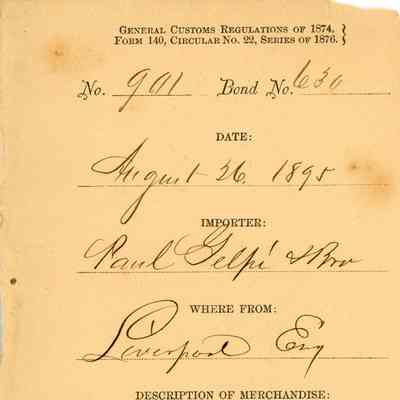 Customs Import Receipt: © Key West Art & Historical Society