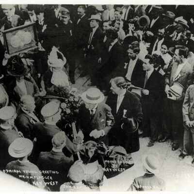 Henry M. Flagler and Rear Admiral Young at the Arrival of the First Train to Key West