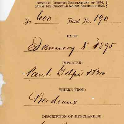 Customs Import Receipt