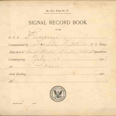 USS KEARSARGE Signal Record Book: © Key West Art & Historical Society