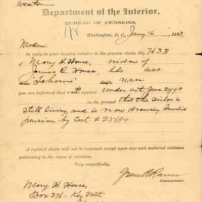 Pension Rejection Form