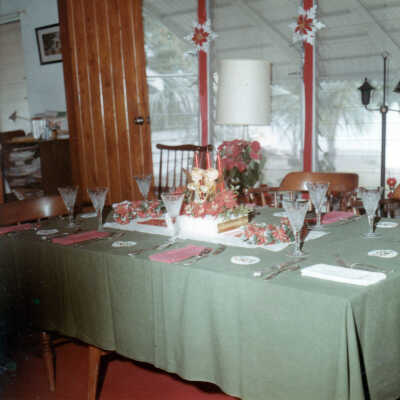 Table Decorated for Christmas