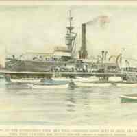 The HELENA Coaling at the Government Dock, Key West