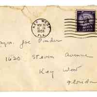 Envelope Addressed to Mrs. Joe Pinder
