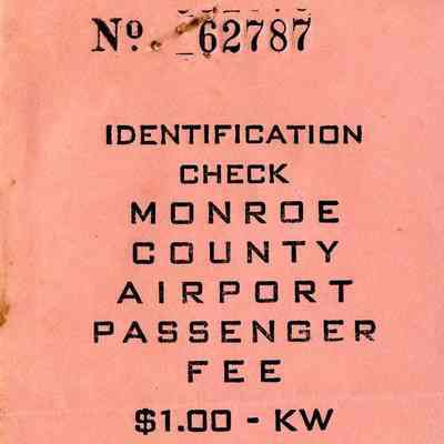 Identification Check Ticket from Monroe County Airport