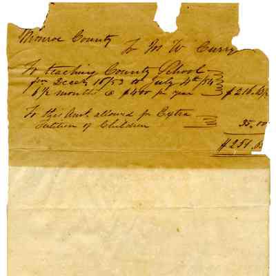 Payment Letter from Monroe County Schools to Joseph W. Curry
