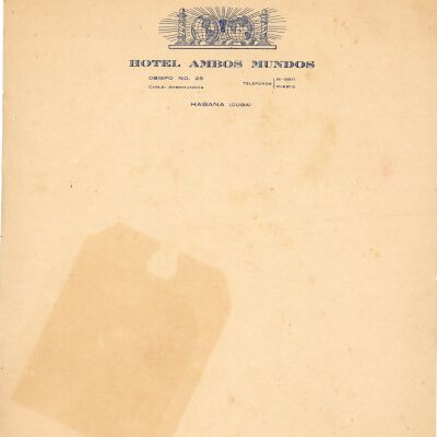 Hotel Ambos Mundos Letterhead