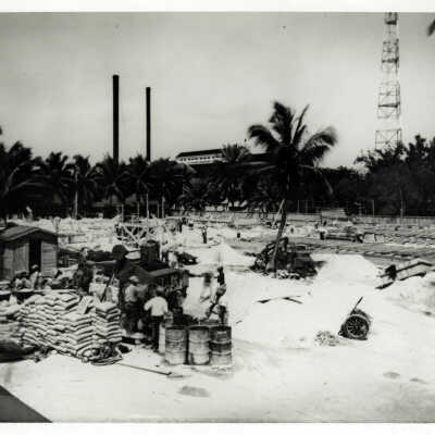 Laying Foundation for U.S. Navy Administration Building