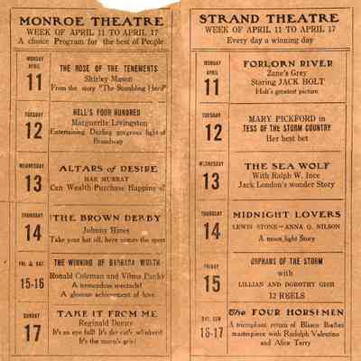 Monroe Theatre Weekly Playbill: © Key West Art & Historical Society