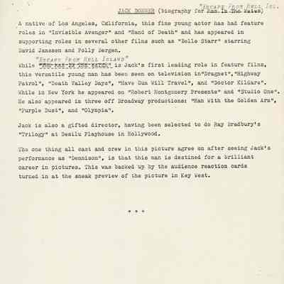 'Escape From Hell Island' Press Packet: © Key West Art & Historical Society