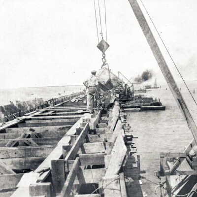 Pouring Concrete for Florida East Coast Railway Bridge