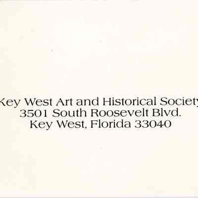 Key West Art & Historical Society Envelope