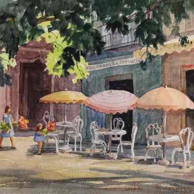 Cafe, Entrevaux, France