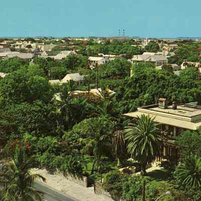 Aerial View of Ernest Hemingway House and Panorama of Old Key West, Florida