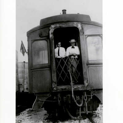 Two Men on the Rear of a Florida East Coast Railway Train