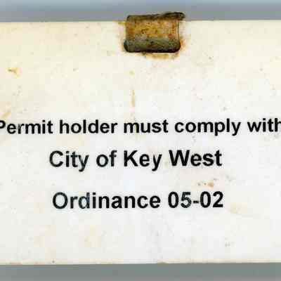William McKinzie Street Performer Permit: © Key West Art & Historical Society