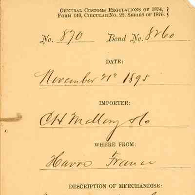 Customs Import Receipt: © Key West Art & Historical Society