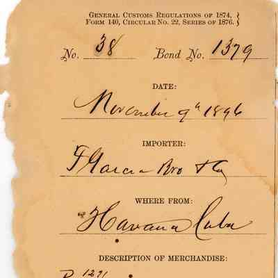 Customs Import Receipt