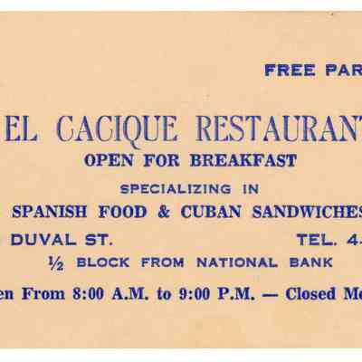 El Cacique Restaurant Business Card