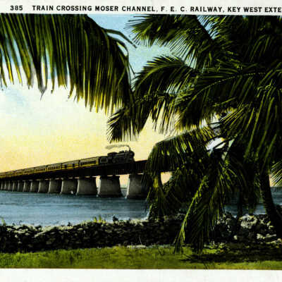 Train Crossing Moser Channel, F.E.C. Railway, Key West Extension, Florida
