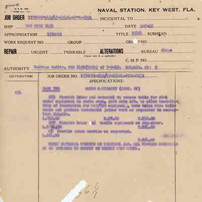 USS EPCS-1431 Job Order