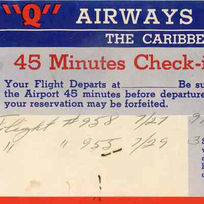 Q Airways Ticket Envelope: © Key West Art & Historical Society