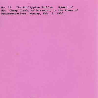 The Philippine Problem