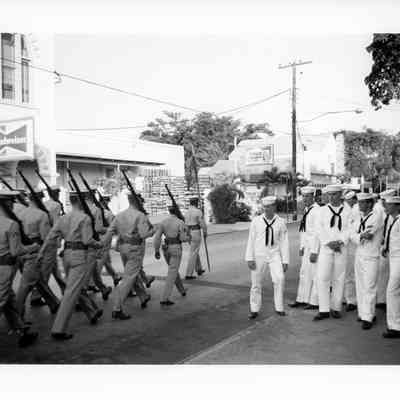 US Navy Sailors Marching in a Parade