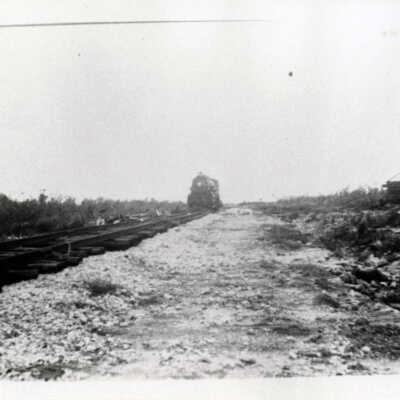 Locomotive on Railway Following Labor Day Hurricane