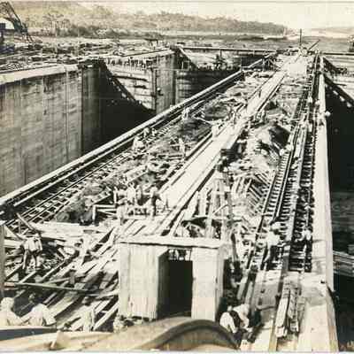 Panama Canal Construction at Gatun Locks
