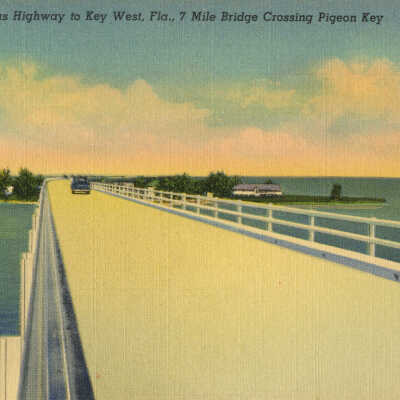 Overseas Highway to Key West, Fla., 7 Mile Bridge Crossing Pigeon Key