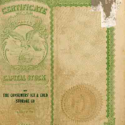 Partial image of the back of the stock certificate: © Key West Art & Historical Society