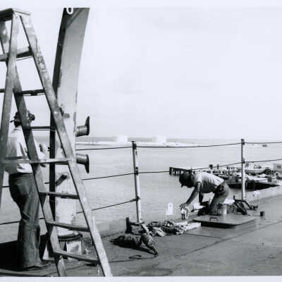 U.S. Navy Personnel on Unknown Warship