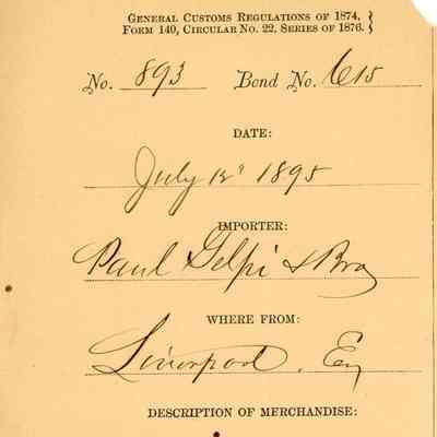 Customs Import Receipt: © Key West Art & Historical Society