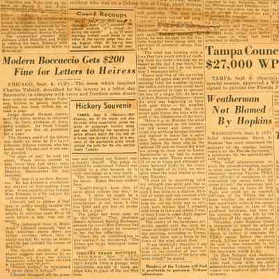 Daily Tribune 1935 Hurricane Coverage: © Key West Art & Historical Society