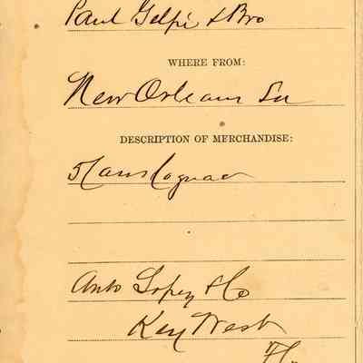 Customs Import Receipt: © Key West Art & Historical Society