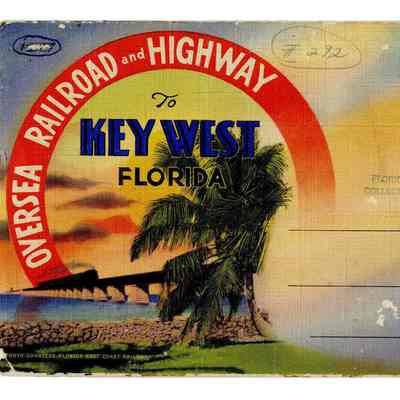 Souvenir Folder of Oversea Railroad and Highway to Key West Florida