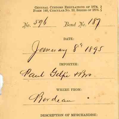 Customs Import Receipt: © Key West Art & Historical Society