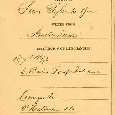 Customs Import Receipt: © Key West Art & Historical Society
