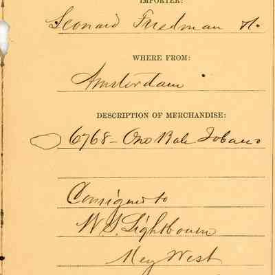 Customs Import Receipt: © Key West Art & Historical Society